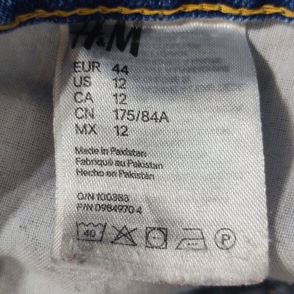 H&M 90's Baggy Jeans women's sz 12 medium washed denim blue recycled collection - Picture 6 of 14